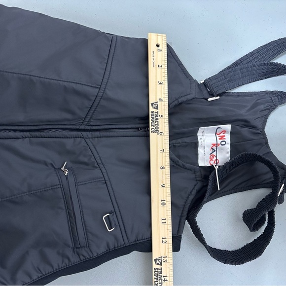 Sno Rags VTG Women's 8 Snowsuit Overalls Black Taiwan Snowpants Nylon Polyester - Picture 10 of 12
